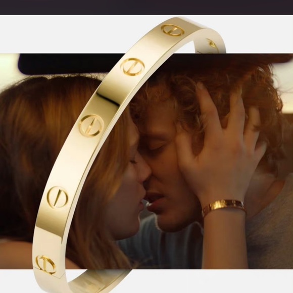 Gold Bangle Bracelet Without Stones Stainless Steel Gold Plated - Picture 11 of 11